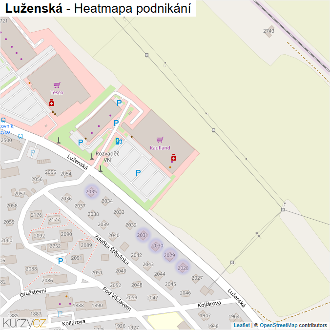 Mapa Luženská - Firmy v ulici.