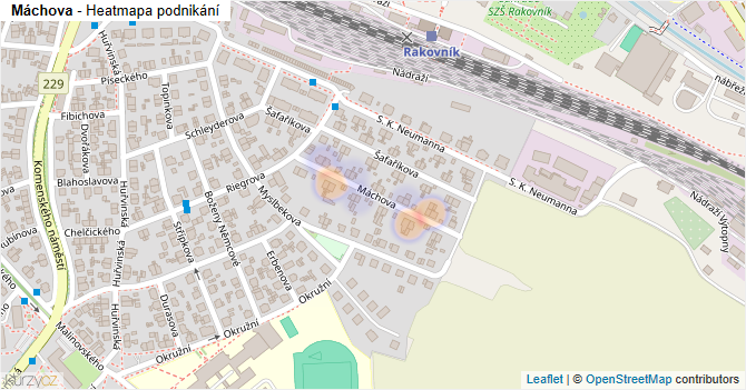 Máchova - mapa podnikání