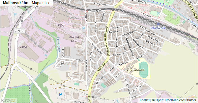 Malinovského - mapa ulice