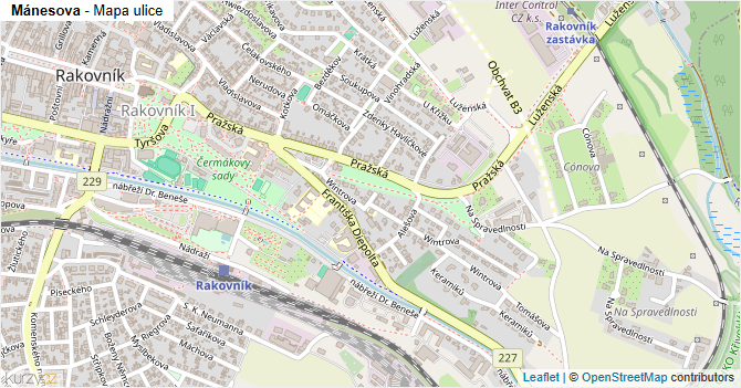 Mánesova - mapa ulice