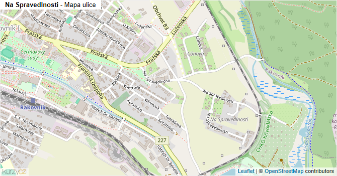 Na Spravedlnosti - mapa ulice