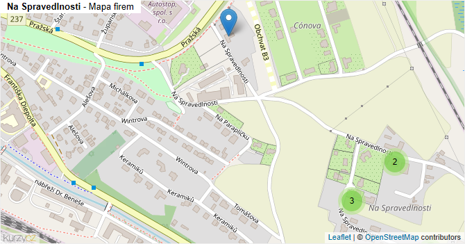 Na Spravedlnosti - mapa firem