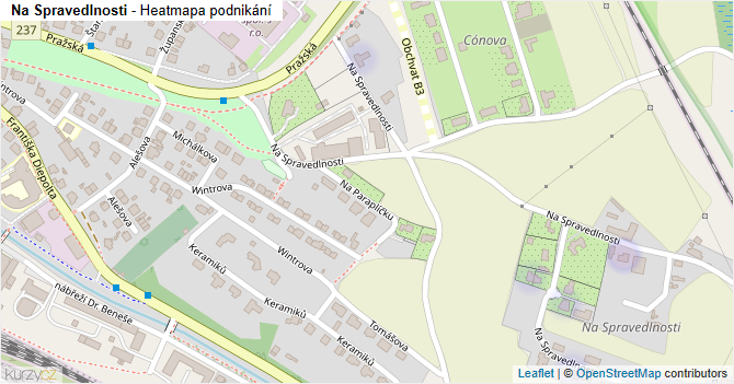 Na Spravedlnosti - mapa podnikání