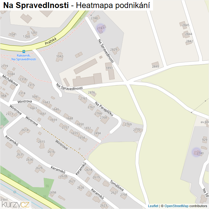 Mapa Na Spravedlnosti - Firmy v ulici.