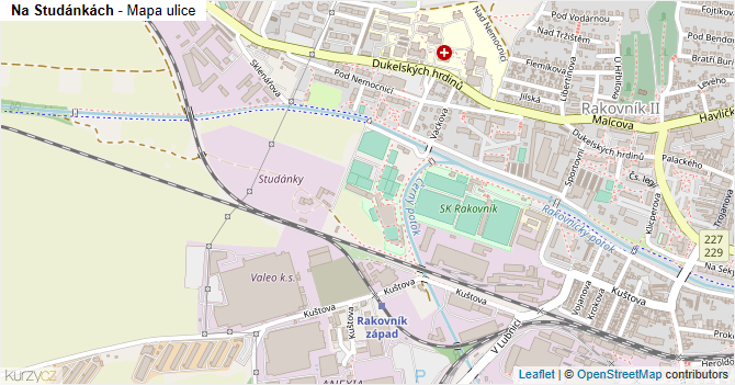 Na Studánkách - mapa ulice
