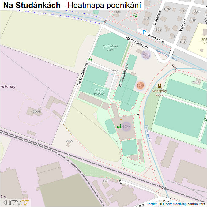 Mapa Na Studánkách - Firmy v ulici.