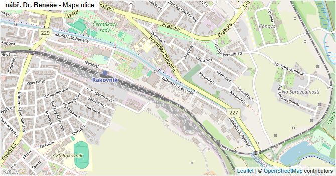 nábř. Dr. Beneše - mapa ulice