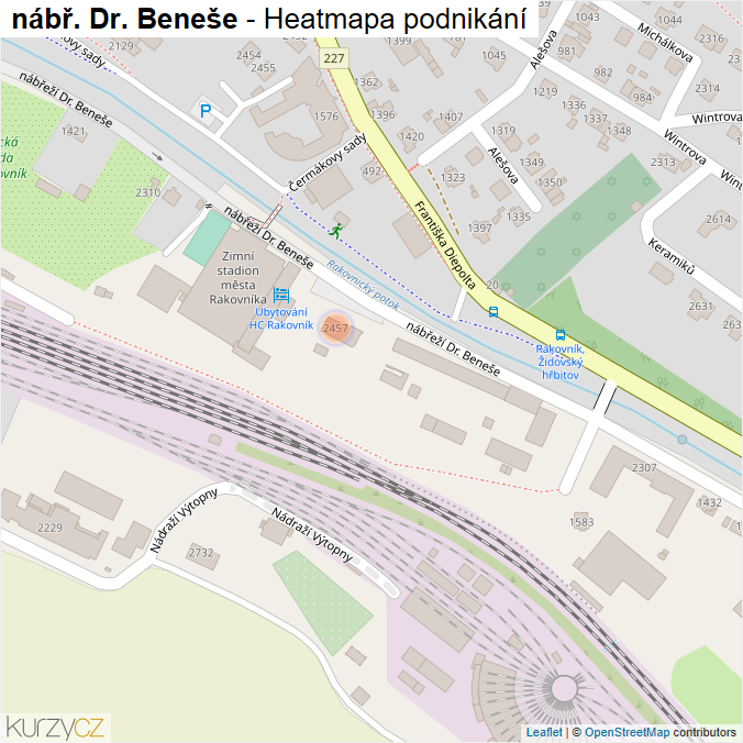 Mapa nábř. Dr. Beneše - Firmy v ulici.