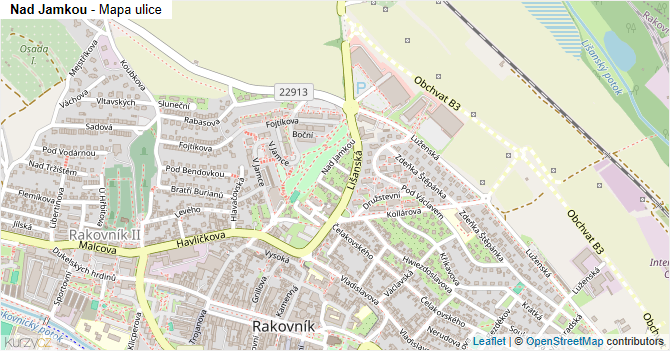 Nad Jamkou - mapa ulice