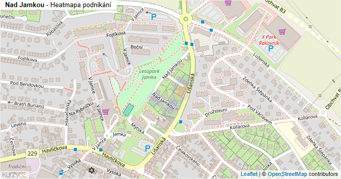 Nad Jamkou - mapa podnikání