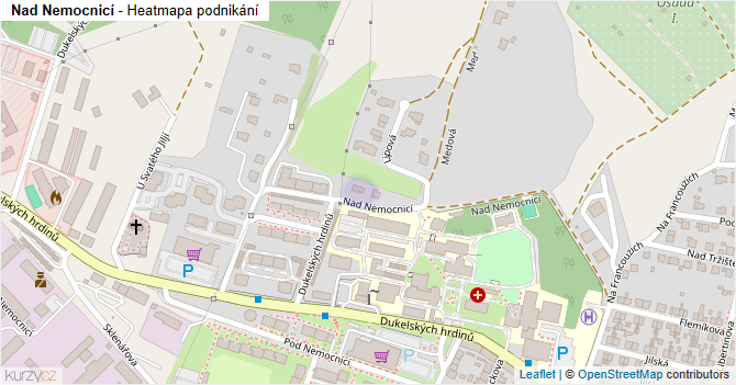 Nad Nemocnicí - mapa podnikání