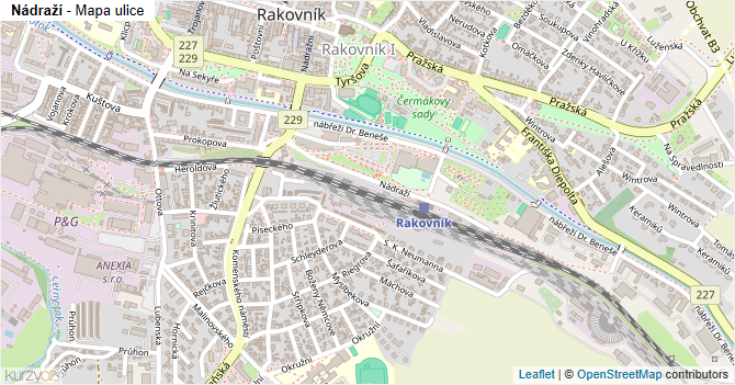 Nádraží - mapa ulice