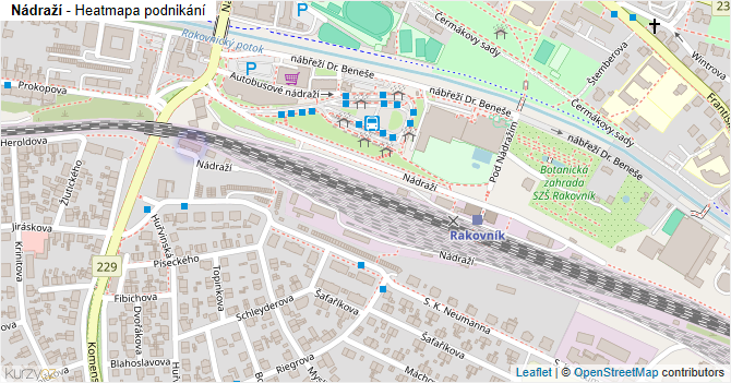 Nádraží - mapa podnikání