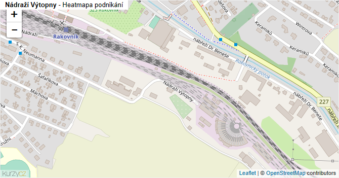 Nádraží Výtopny - mapa podnikání