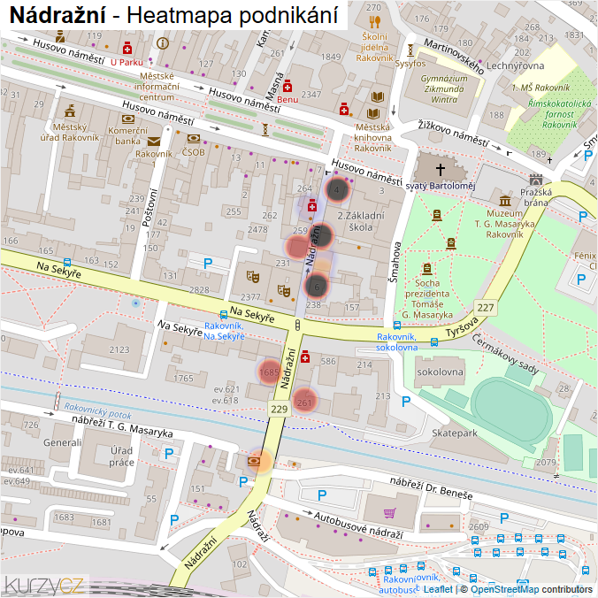 Mapa Nádražní - Firmy v ulici.