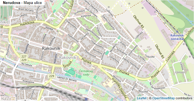 Nerudova - mapa ulice
