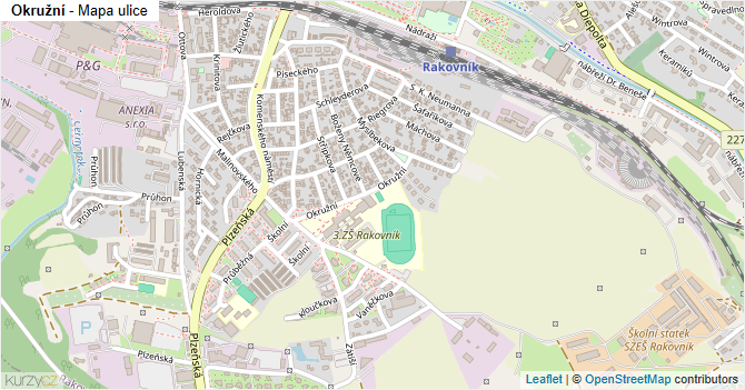 Okružní - mapa ulice