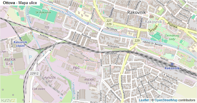 Ottova - mapa ulice