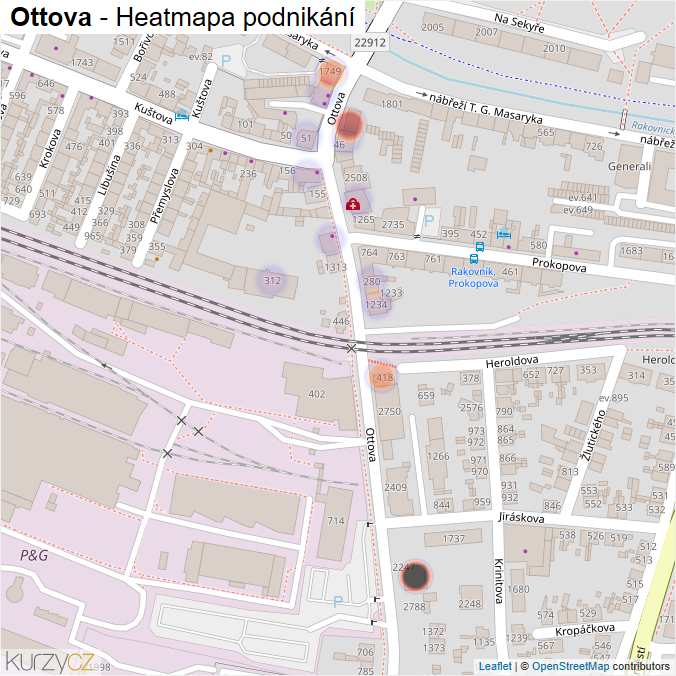 Mapa Ottova - Firmy v ulici.