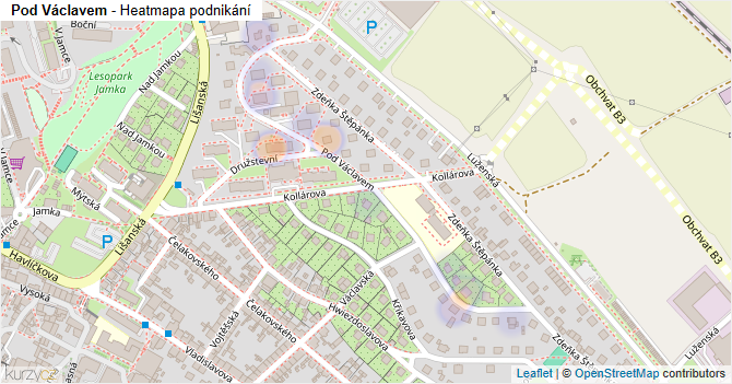 Pod Václavem - mapa podnikání