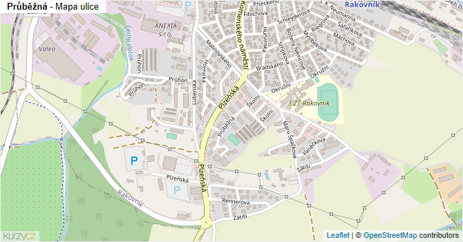 Průběžná - mapa ulice