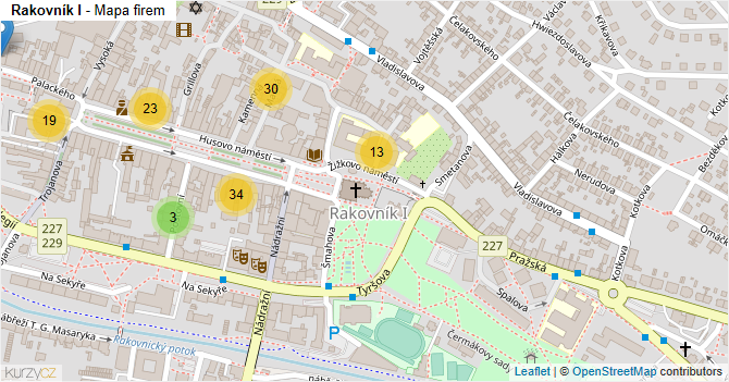 Rakovník I - mapa firem