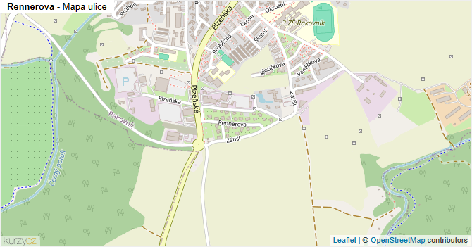 Rennerova - mapa ulice
