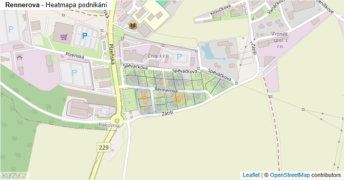 Rennerova - mapa podnikání