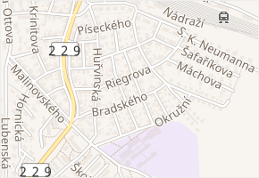 Riegrova v obci Rakovník - mapa ulice
