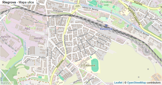 Riegrova - mapa ulice