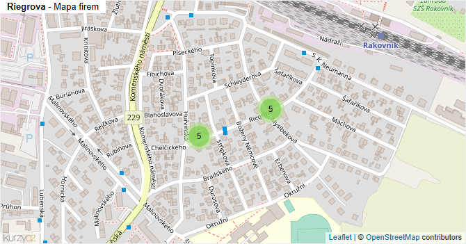 Riegrova - mapa firem