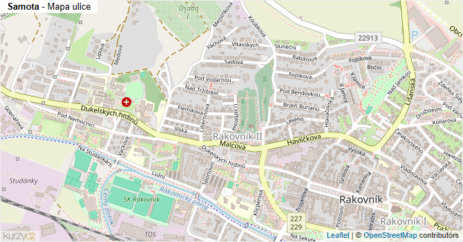 Samota - mapa ulice