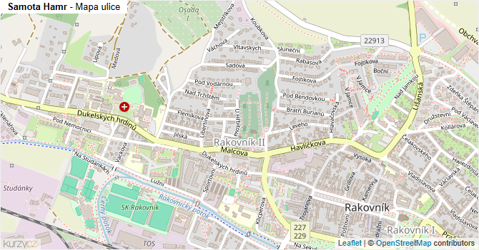 Samota Hamr - mapa ulice