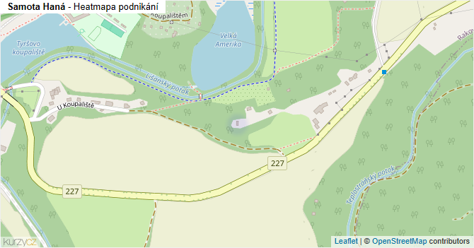Samota Haná - mapa podnikání