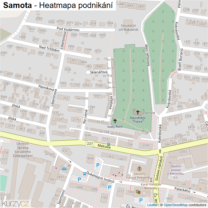 Mapa Samota - Firmy v ulici.