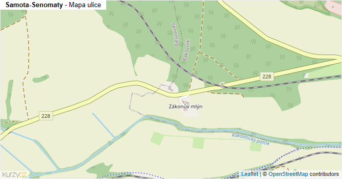 Samota-Senomaty - mapa ulice