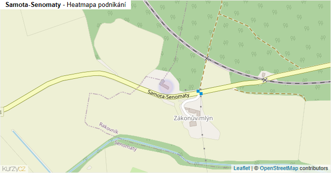 Samota-Senomaty - mapa podnikání