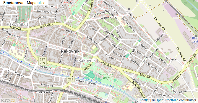 Smetanova - mapa ulice