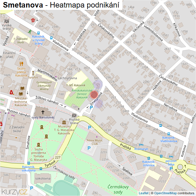 Mapa Smetanova - Firmy v ulici.