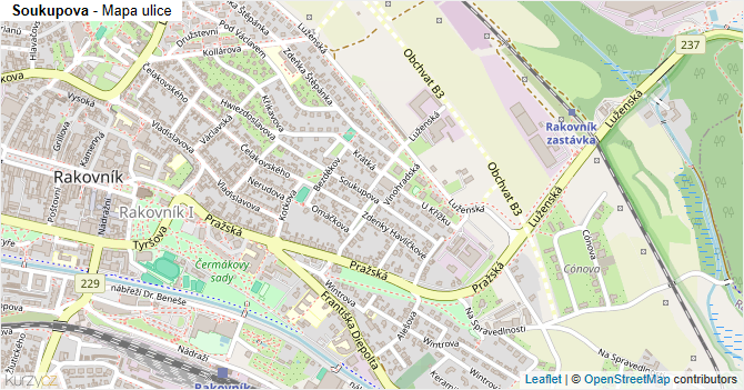 Soukupova - mapa ulice