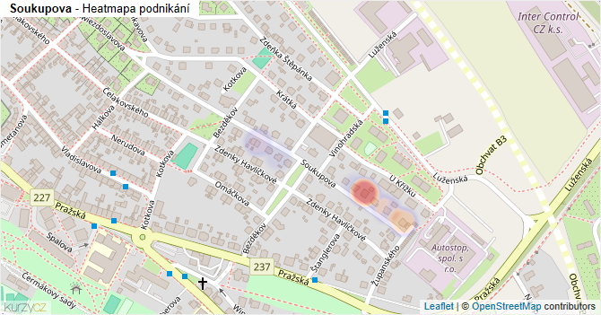 Soukupova - mapa podnikání