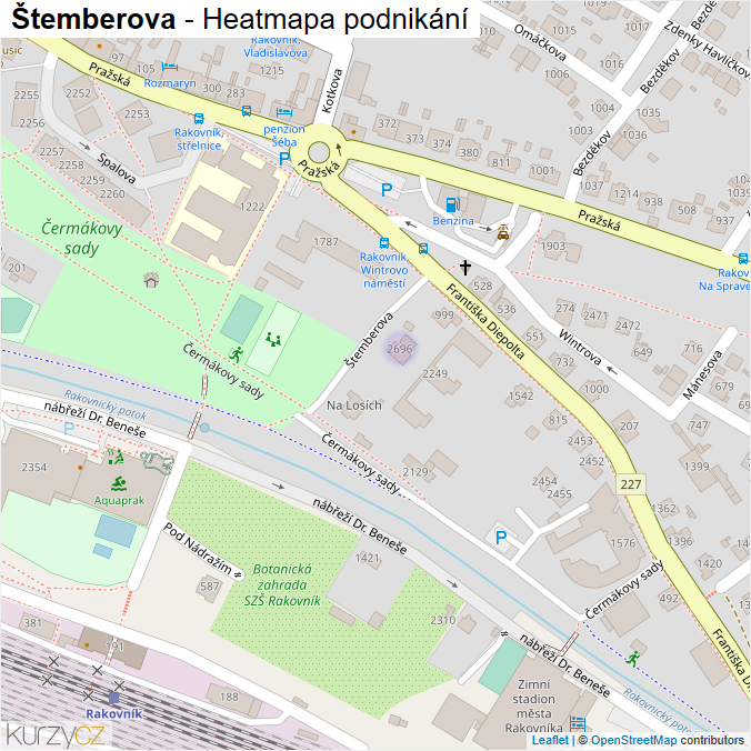 Mapa Štemberova - Firmy v ulici.