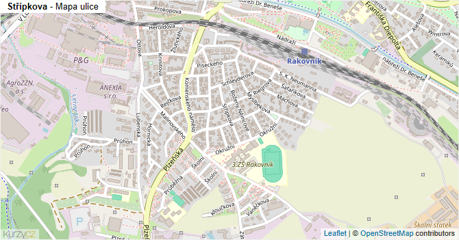 Střípkova - mapa ulice
