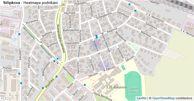 Střípkova - mapa podnikání