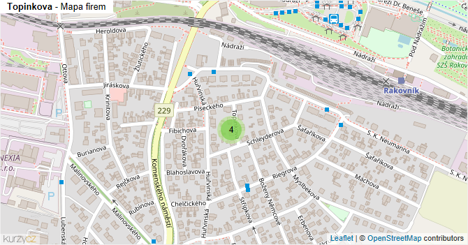 Topinkova - mapa firem