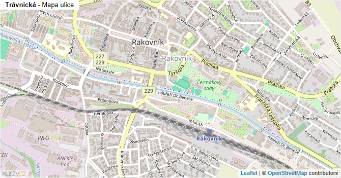 Trávnická - mapa ulice
