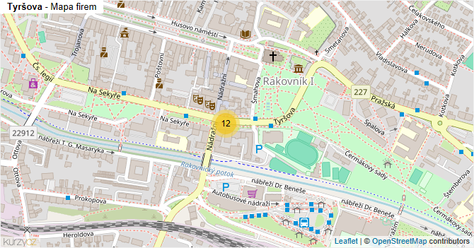 Tyršova - mapa firem