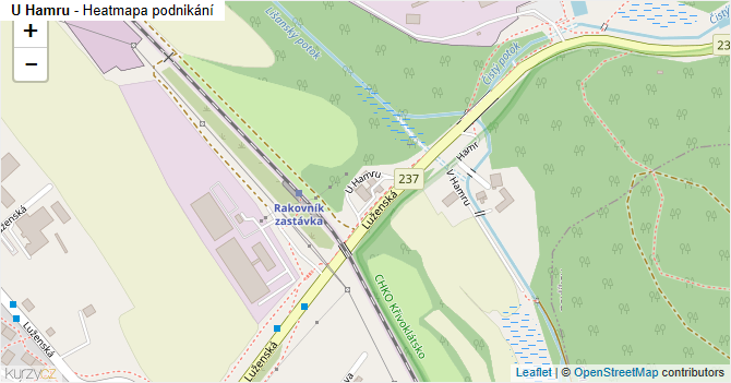 U Hamru - mapa podnikání