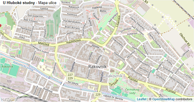 U Hluboké studny - mapa ulice