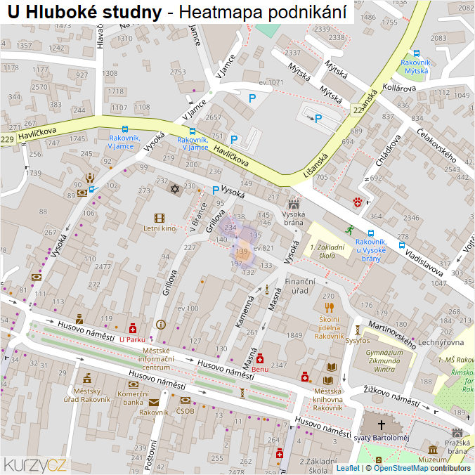 Mapa U Hluboké studny - Firmy v ulici.